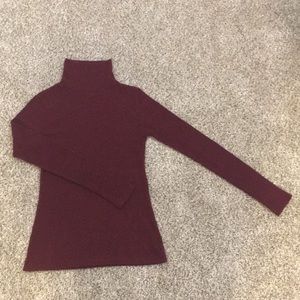 Red Knit Turtle Neck Top